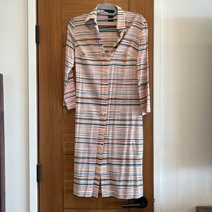 Beautiful Parallel  stripe shirt dress.